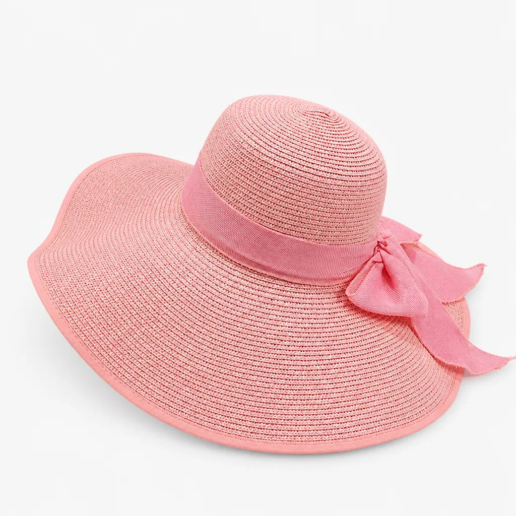 Grand Chapeau de Paille Femme - Anti-UV pour la Plage en Ete