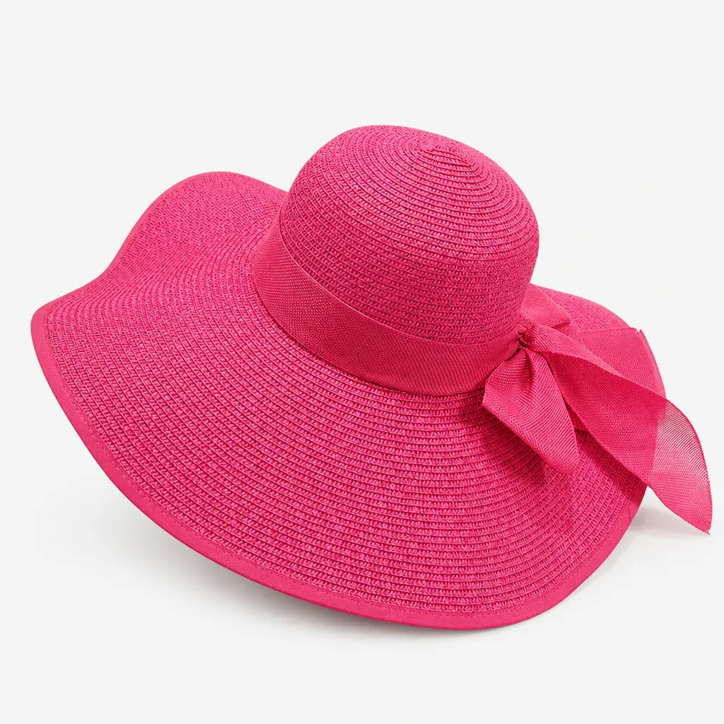 Grand Chapeau de Paille Femme - Anti-UV pour la Plage en Ete