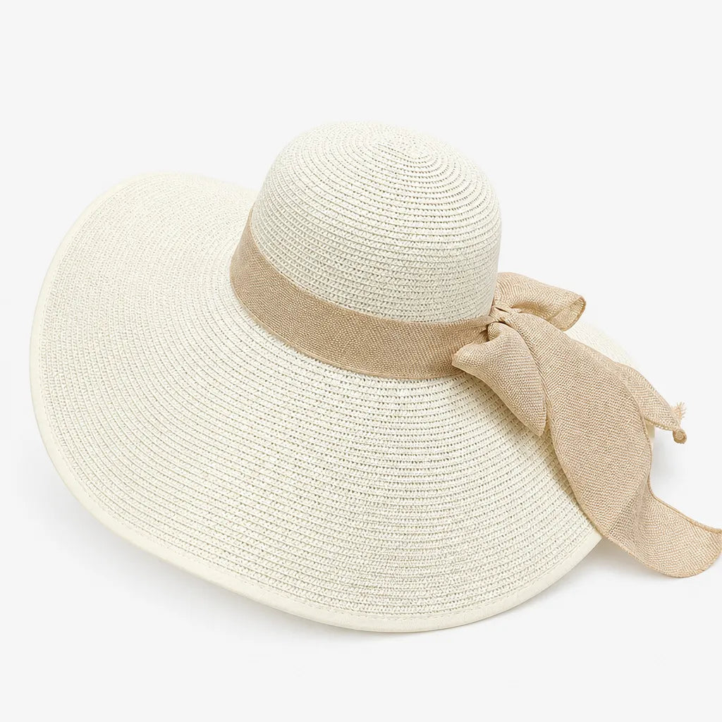 Grand Chapeau de Paille Femme - Anti-UV pour la Plage en Ete