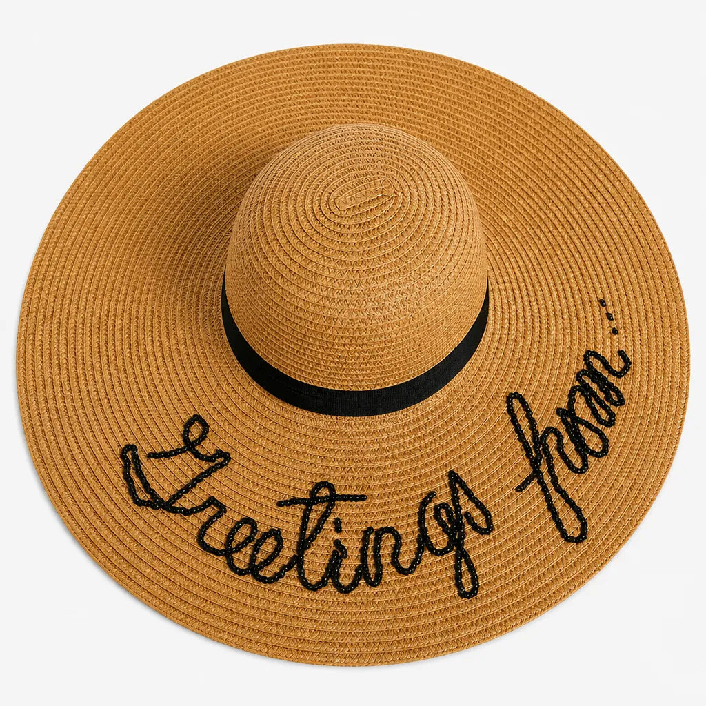 Grand Chapeau de Paille Femme - Anti-UV pour la Plage en Ete
