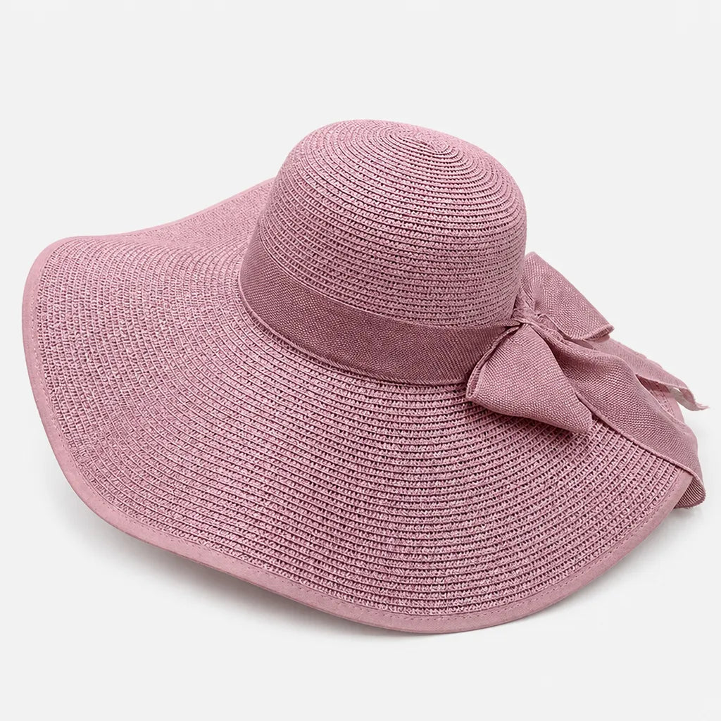 Grand Chapeau de Paille Femme - Anti-UV pour la Plage en Ete