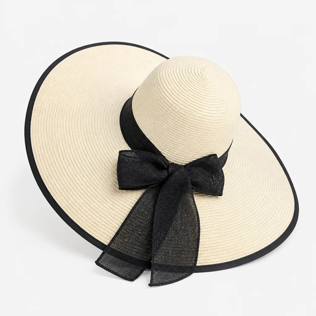 Grand Chapeau de Paille Femme - Anti-UV pour la Plage en Ete