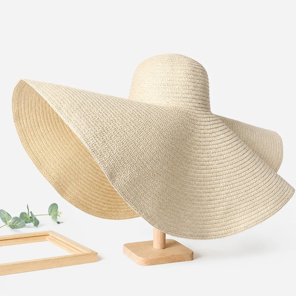 Chapeau Paille Pliable Femme - Grand Format 70cm pour Voyage