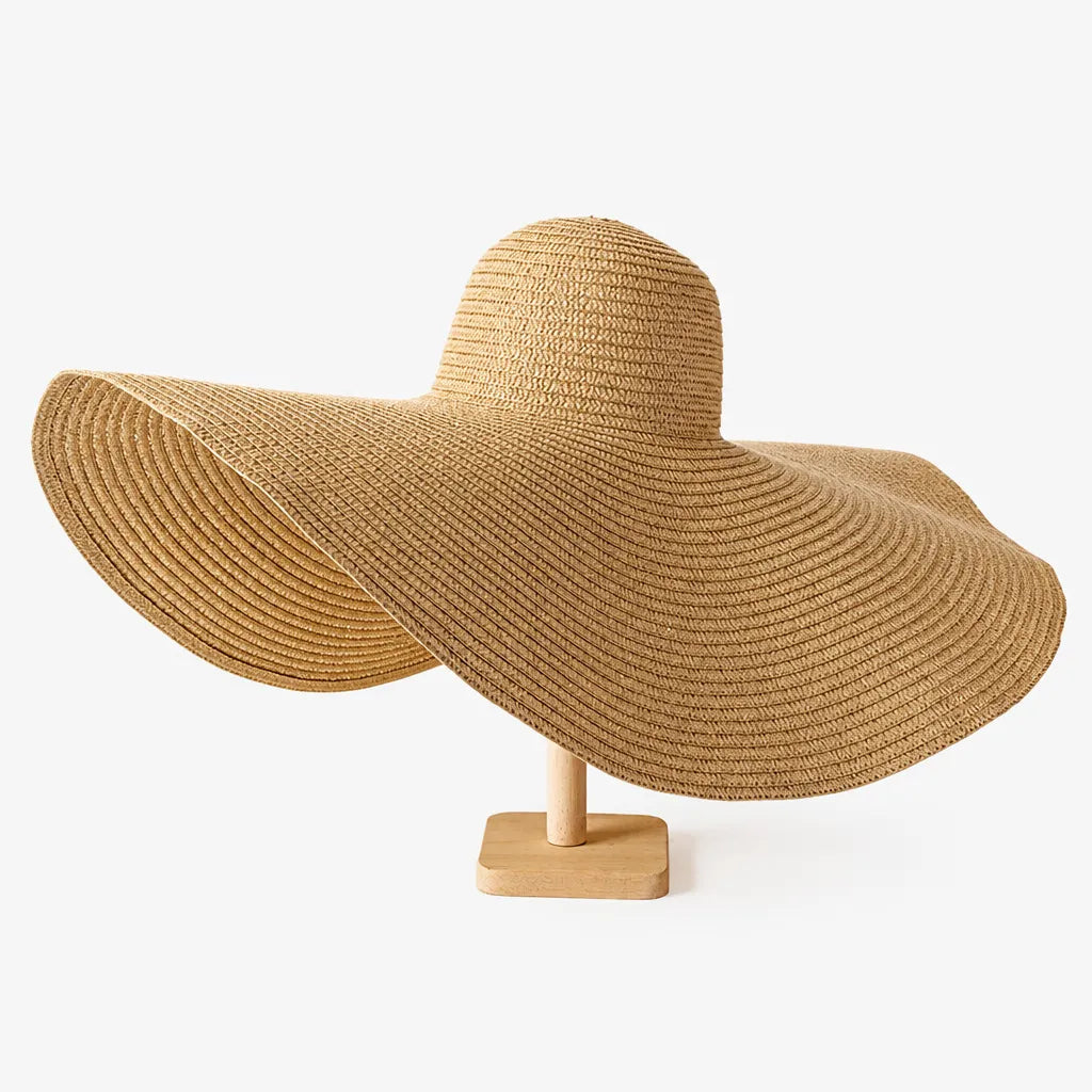 Chapeau Paille Pliable Femme - Grand Format 70cm pour Voyage