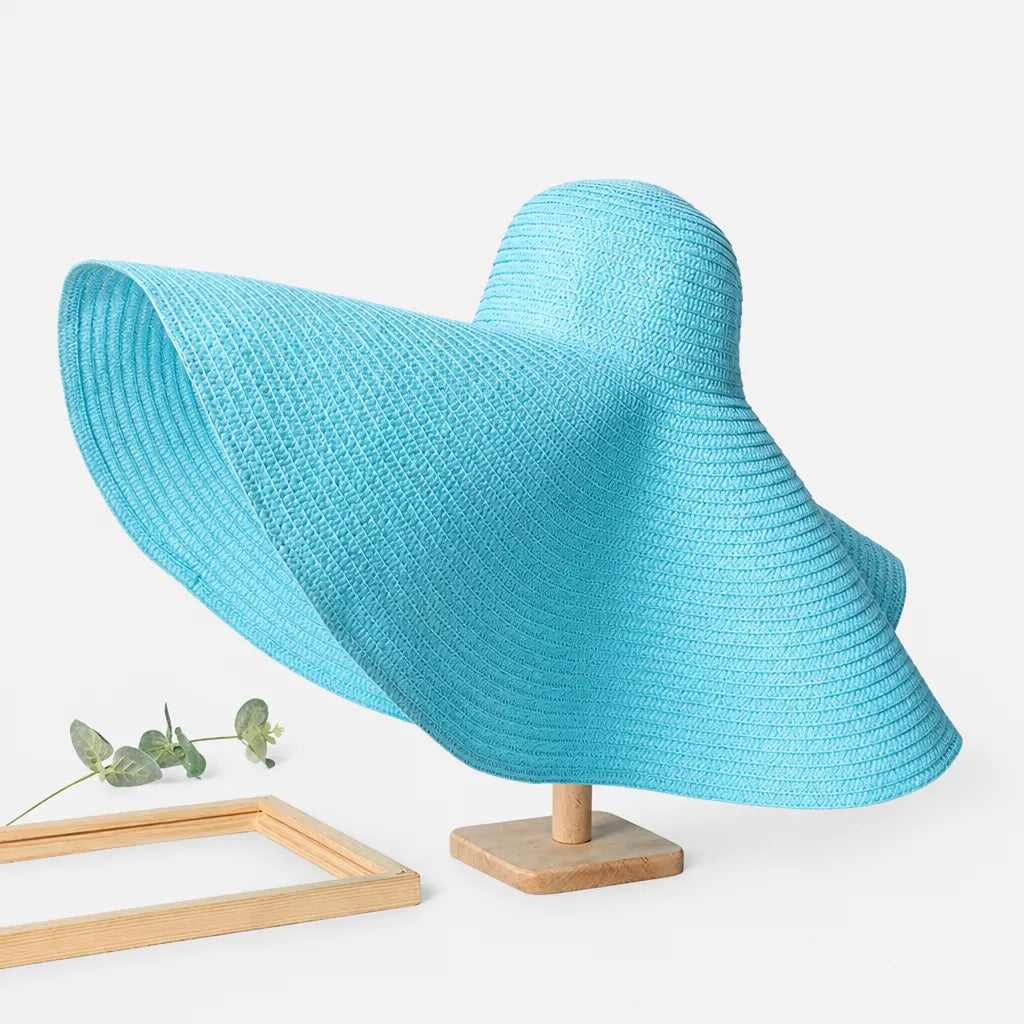 Chapeau Paille Pliable Femme - Grand Format 70cm pour Voyage