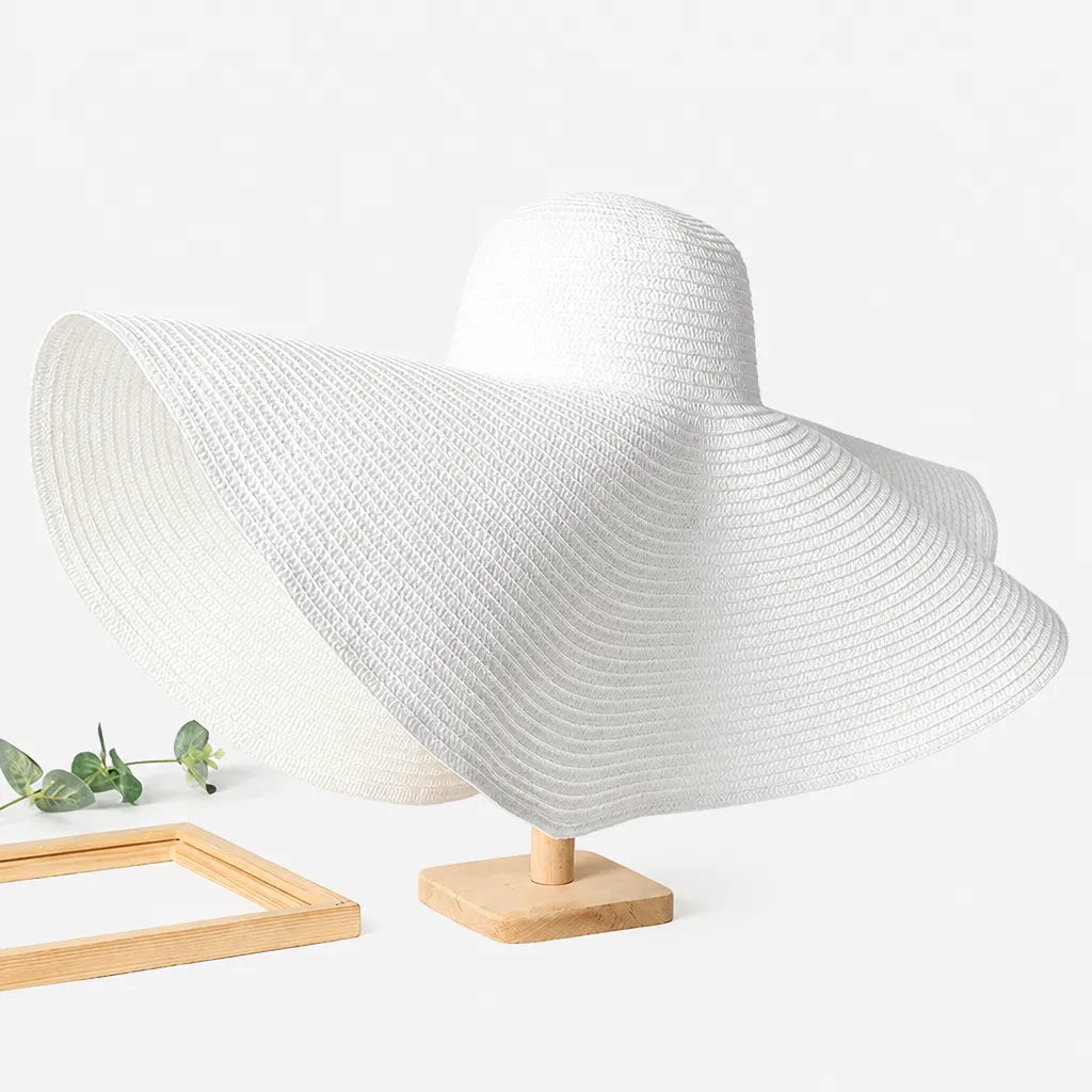 Chapeau Paille Pliable Femme - Grand Format 70cm pour Voyage
