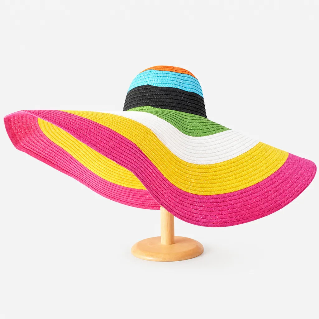 Chapeau Paille Pliable Femme - Grand Format 70cm pour Voyage