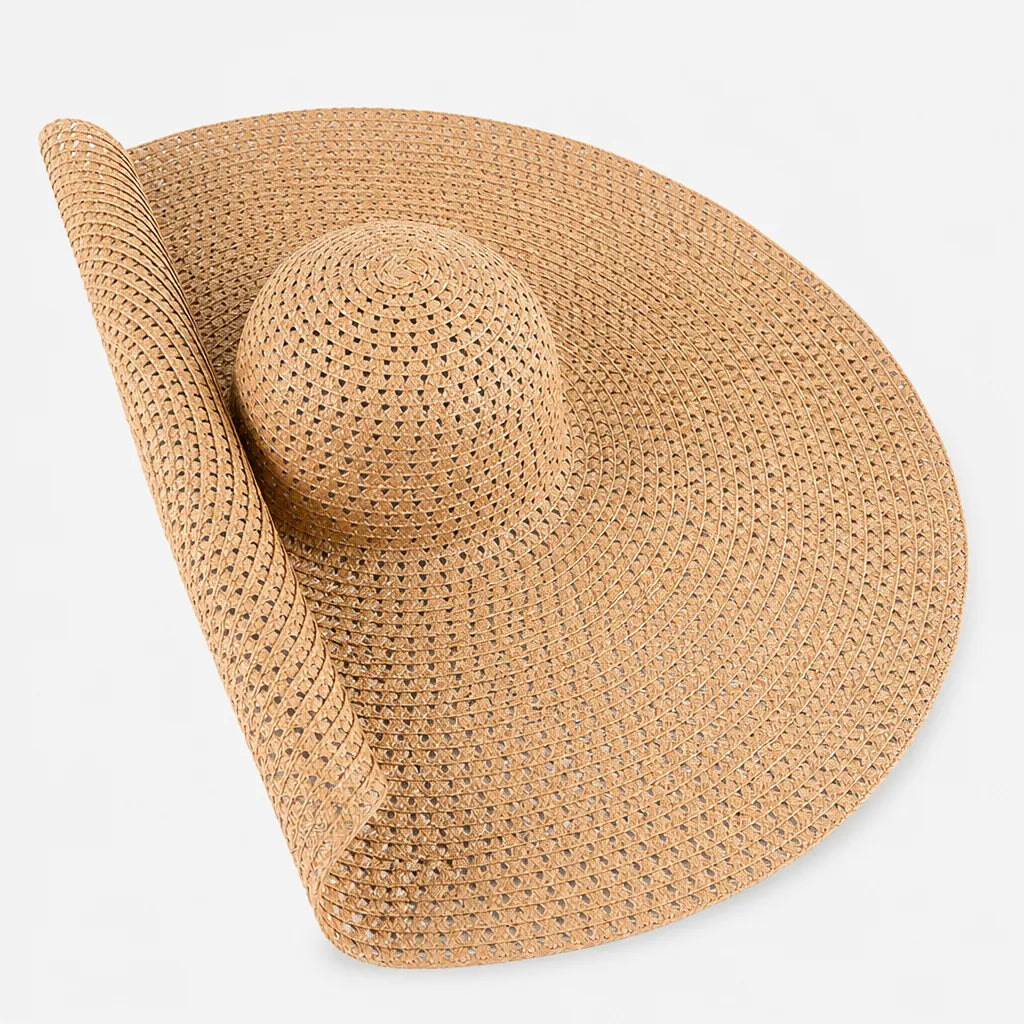 Chapeau Paille Pliable Femme - Grand Format 70cm pour Voyage