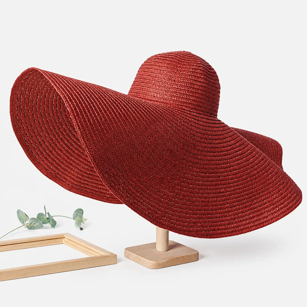 Chapeau Paille Pliable Femme - Grand Format 70cm pour Voyage