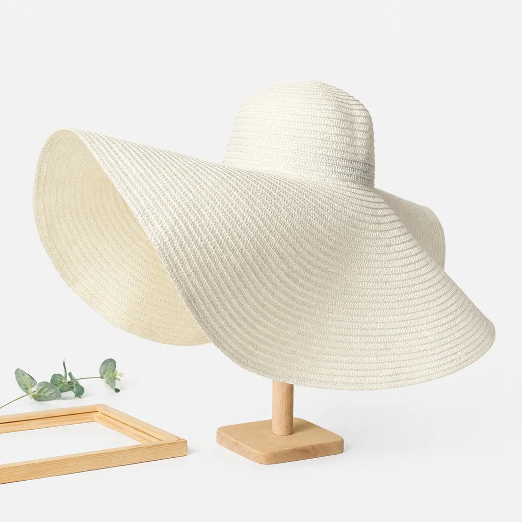 Chapeau Paille Pliable Femme - Grand Format 70cm pour Voyage