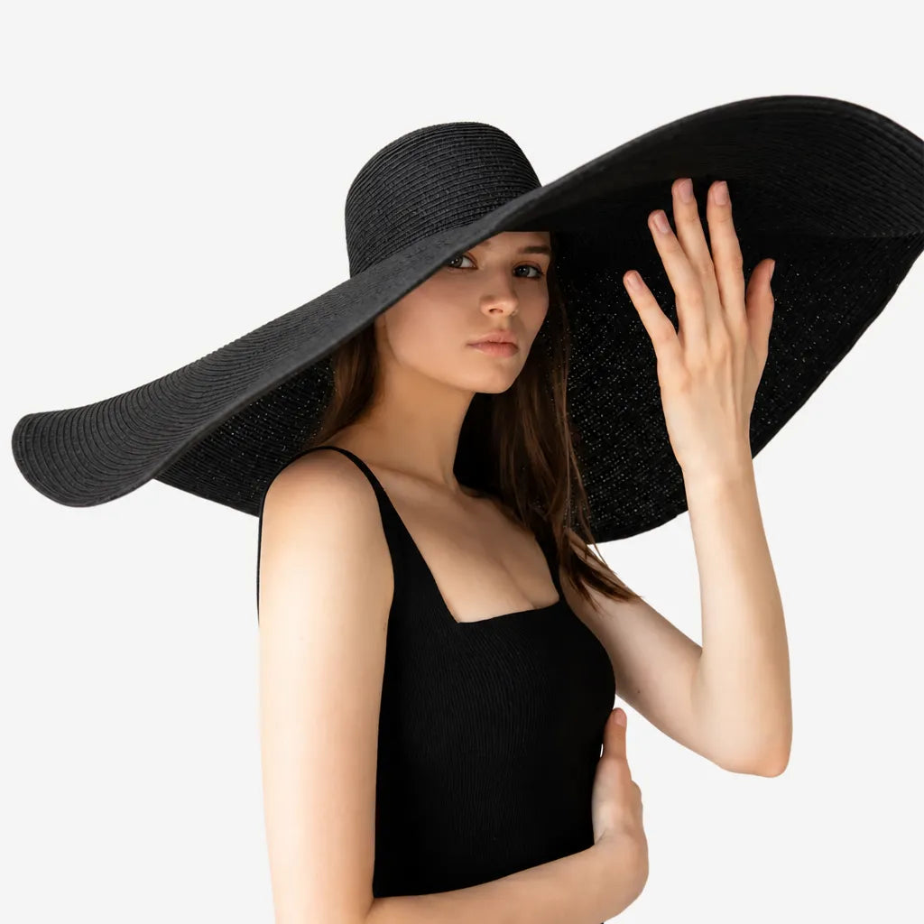 Chapeau Paille Pliable Femme - Grand Format 70cm pour Voyage