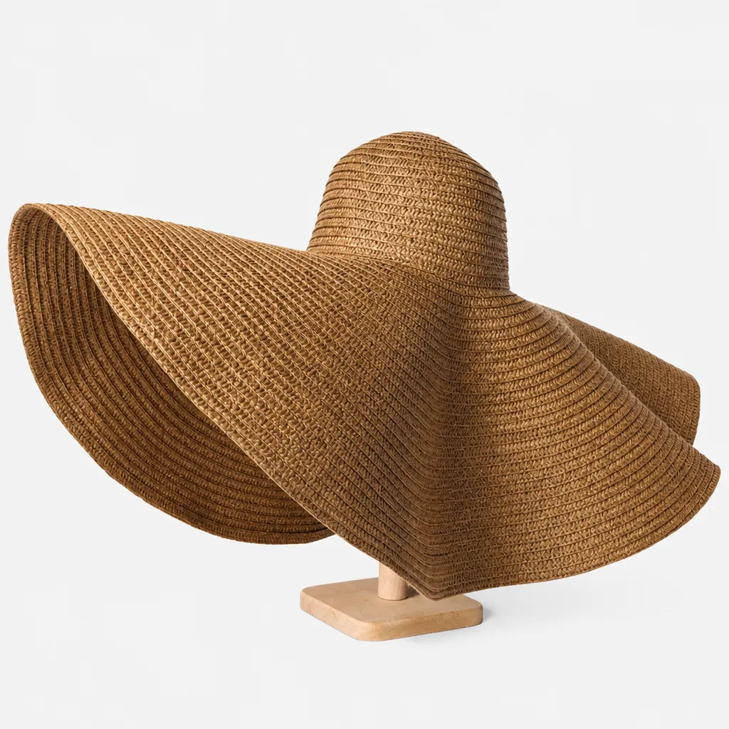 Chapeau Paille Pliable Femme - Grand Format 70cm pour Voyage