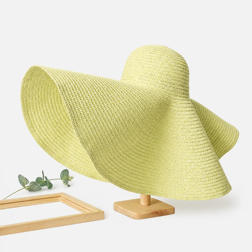 Chapeau Paille Pliable Femme - Grand Format 70cm pour Voyage