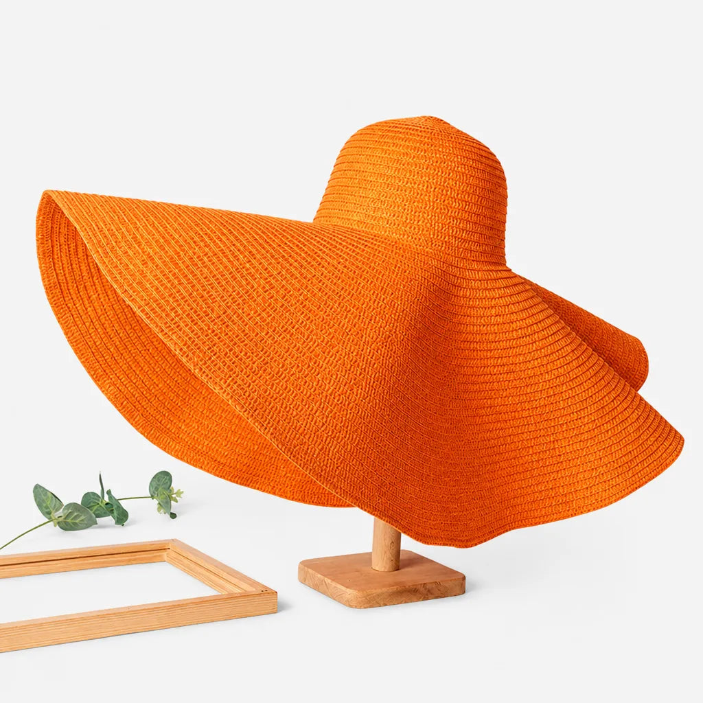 Chapeau Paille Pliable Femme - Grand Format 70cm pour Voyage