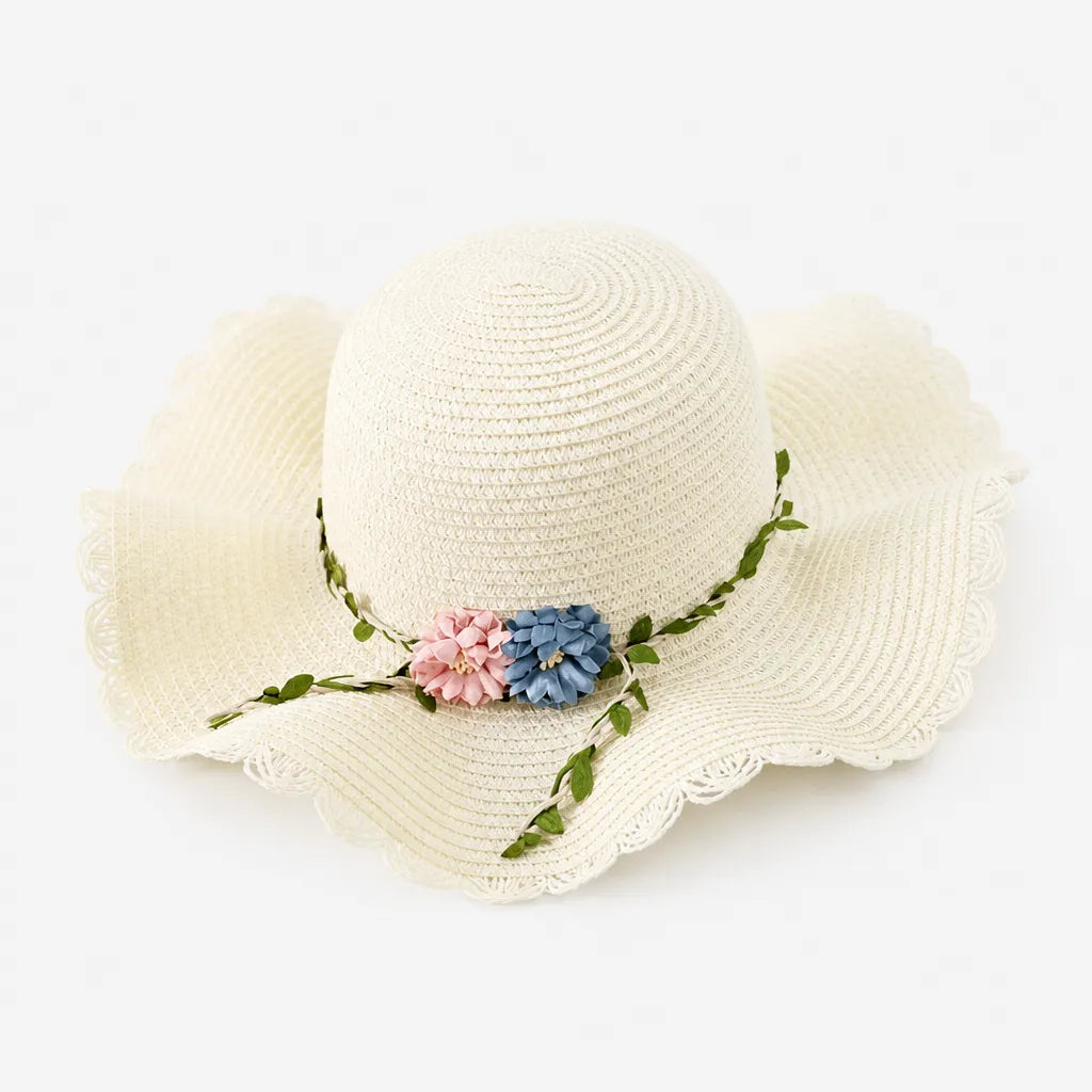 Chapeau de Paille Femme Plage - Floppy Floral Panama