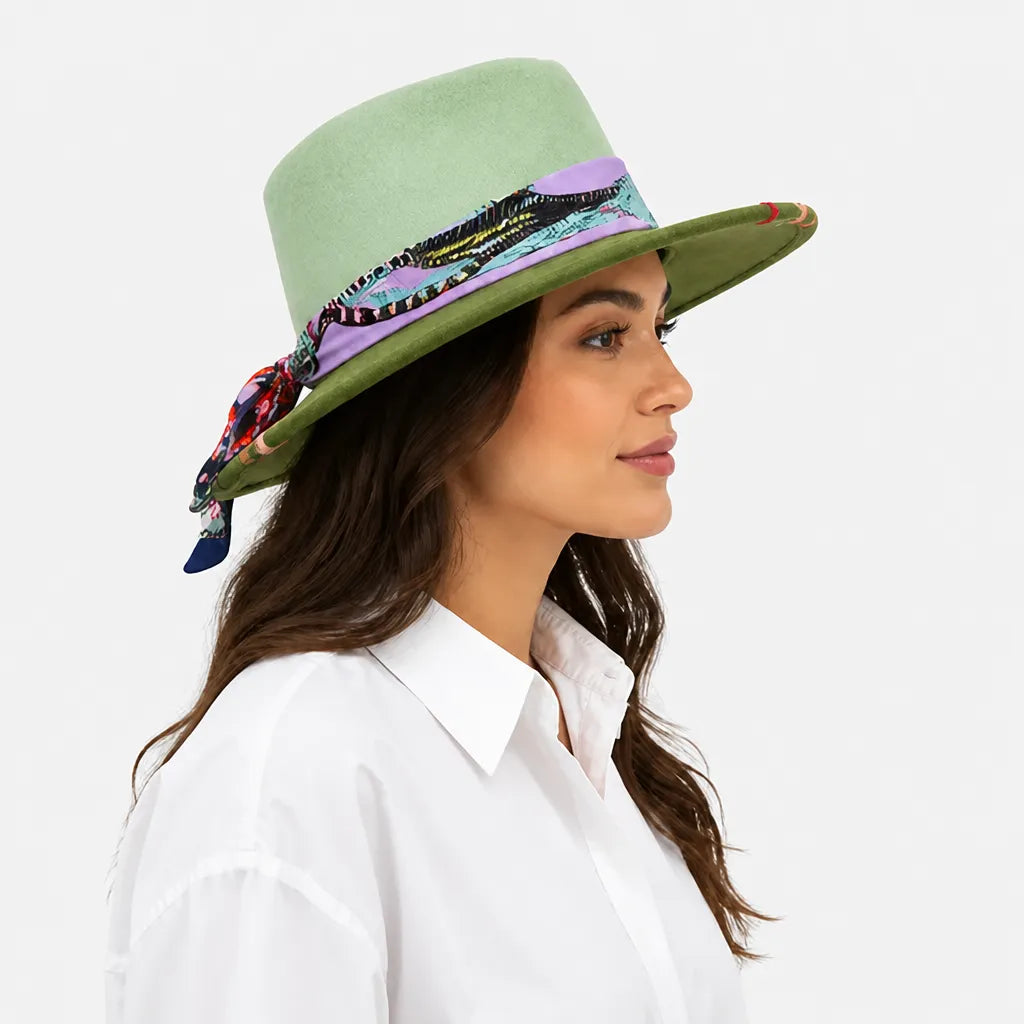 Chapeau Feutre Marron - Fait Main, Panneau Ajustable Unisexe