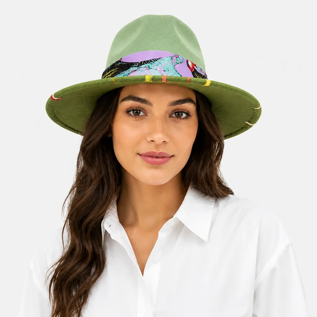 Chapeau Feutre Marron - Fait Main, Panneau Ajustable Unisexe
