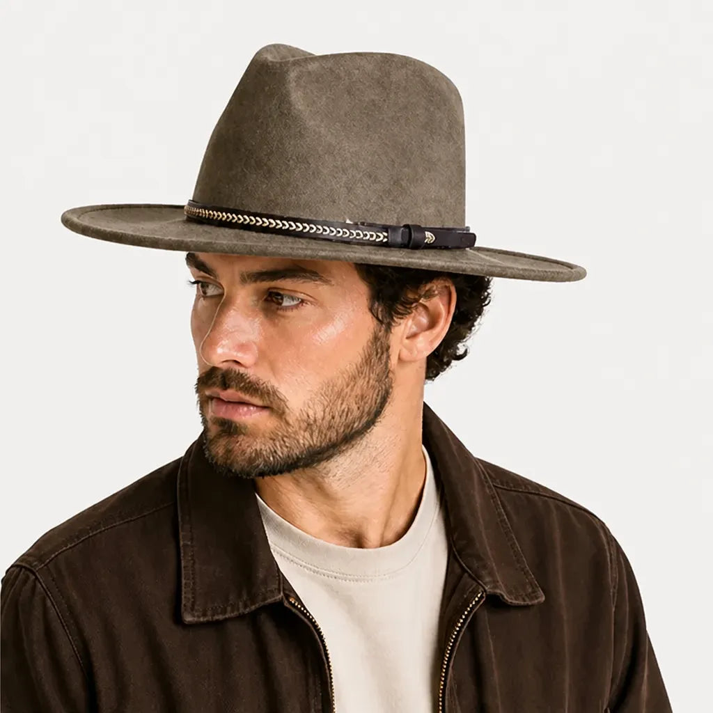 Chapeau Daim Homme - Vegan Large Bord Style Jazz