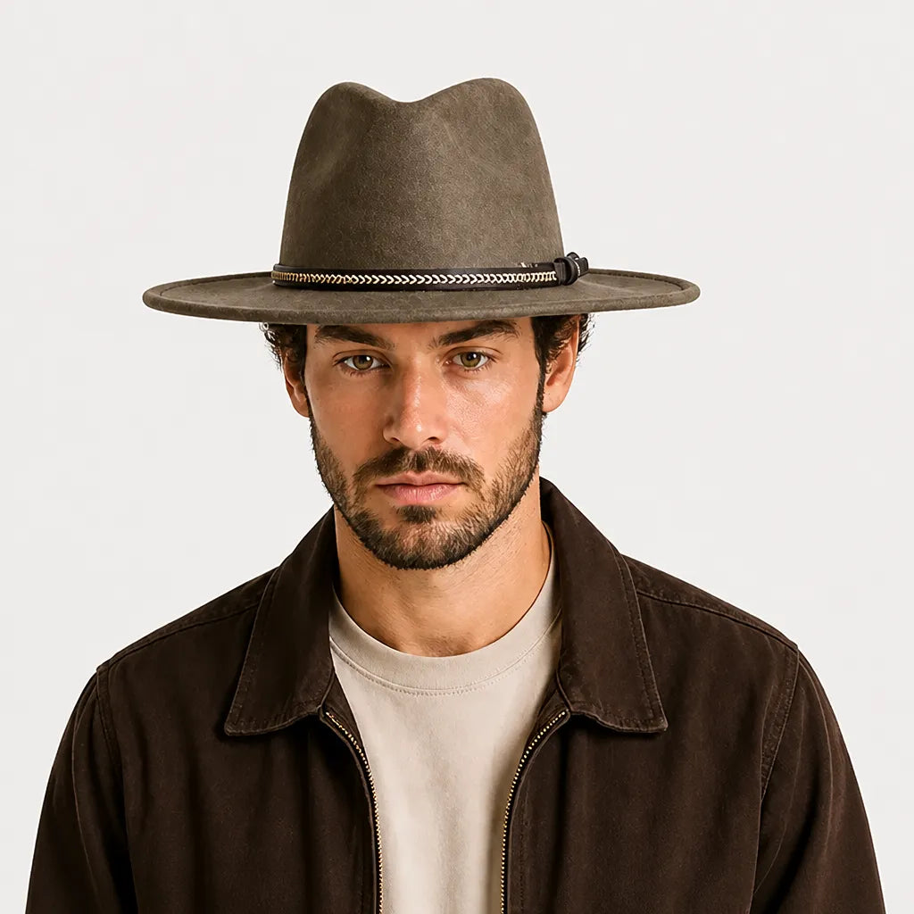 Chapeau Daim Homme - Vegan Large Bord Style Jazz