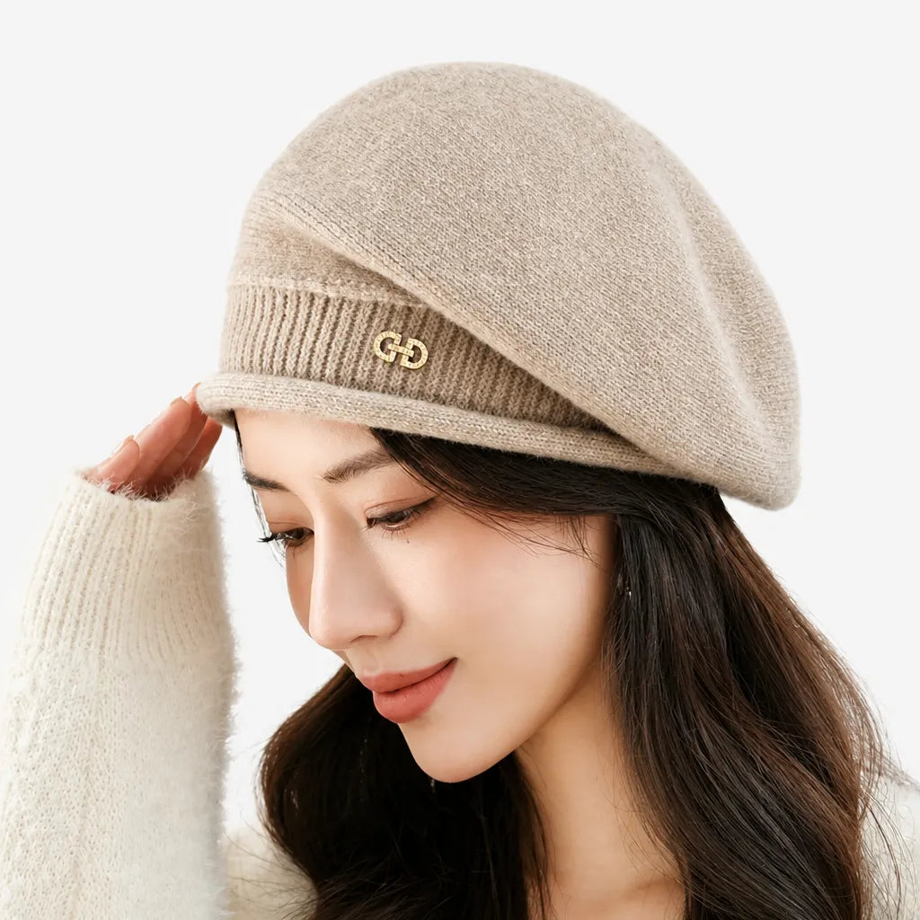 Beret Femme Tricot - Doux et Extensible pour Hiver