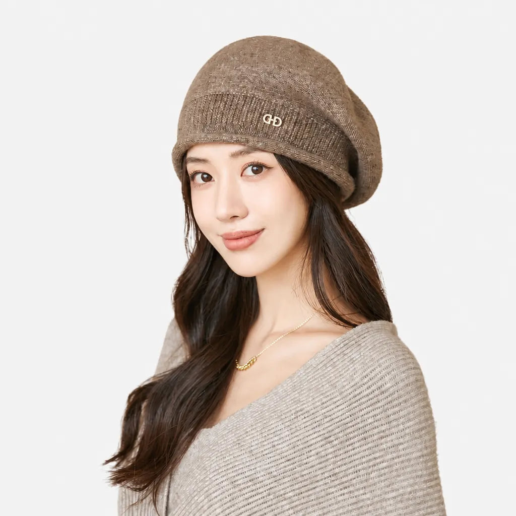 Beret Femme Tricot - Doux et Extensible pour Hiver