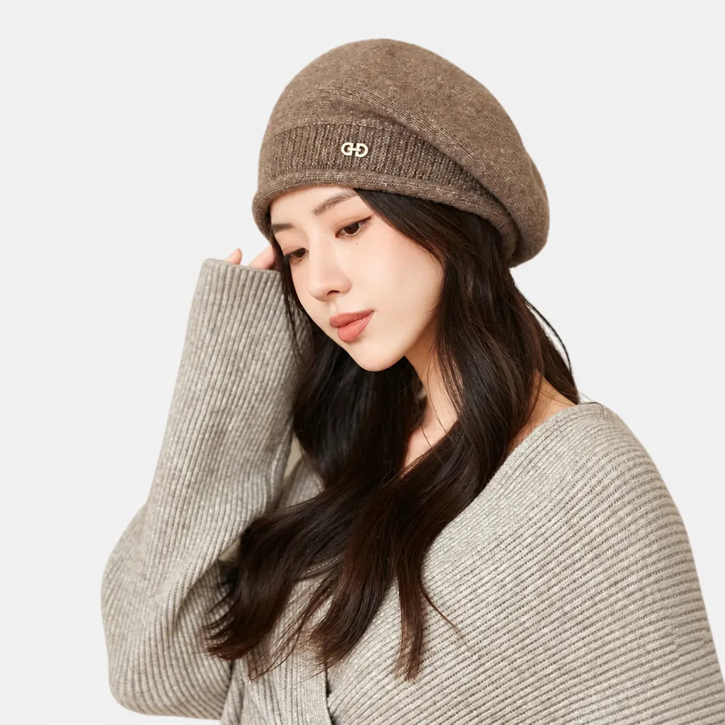 Beret Femme Tricot - Doux et Extensible pour Hiver