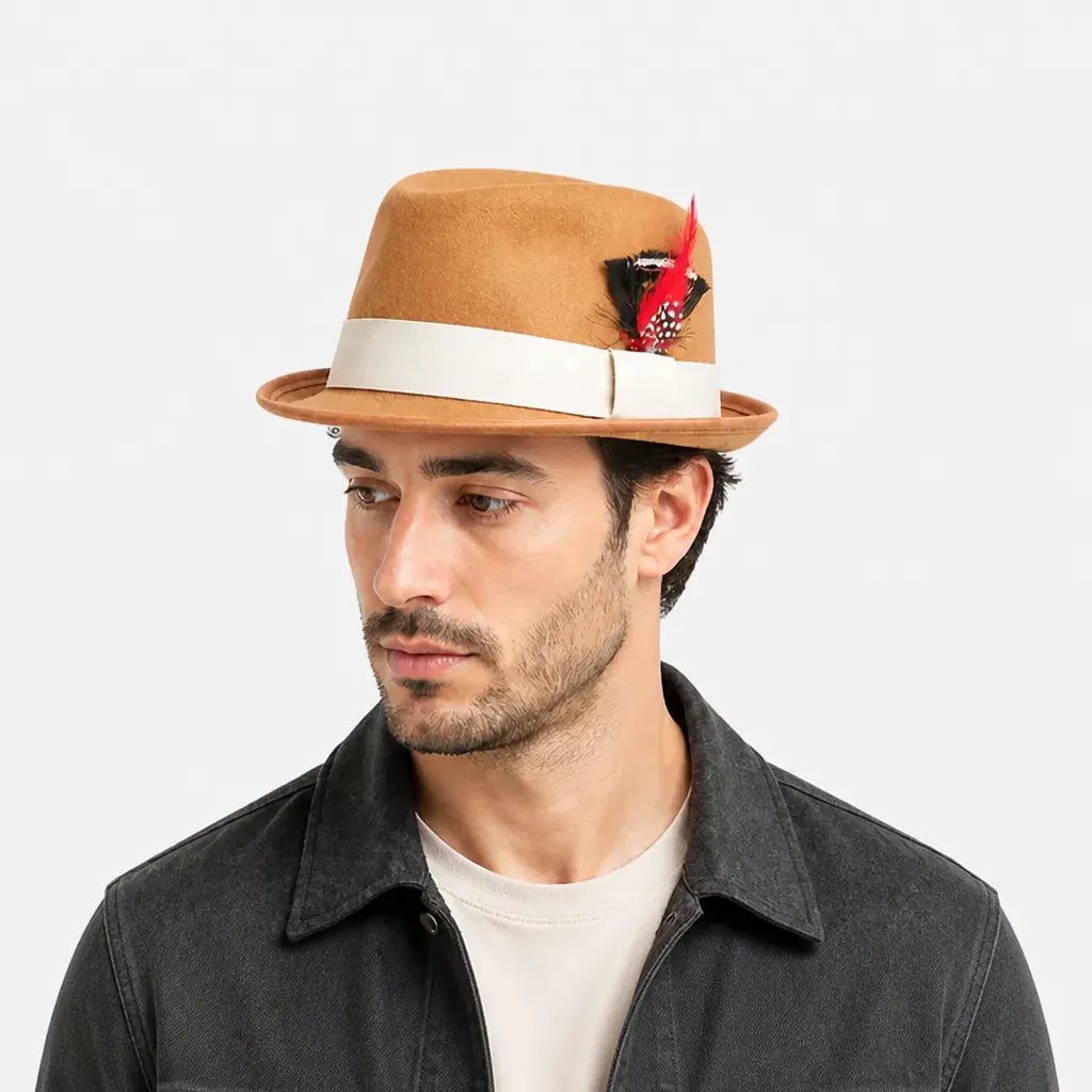 Chapeau Feutre Homme - Plume Style Gentleman Vintage