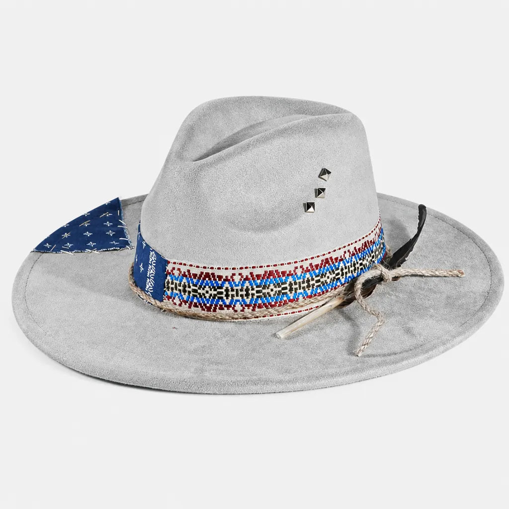 Chapeau Plume - Fedora Large Bord Retro Style Jazz et Western