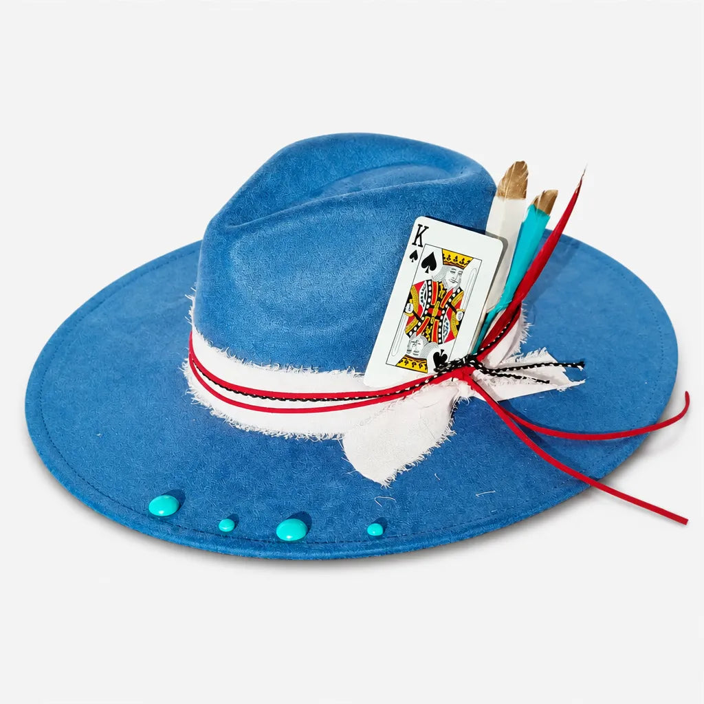 Chapeau Plume - Fedora Large Bord Retro Style Jazz et Western