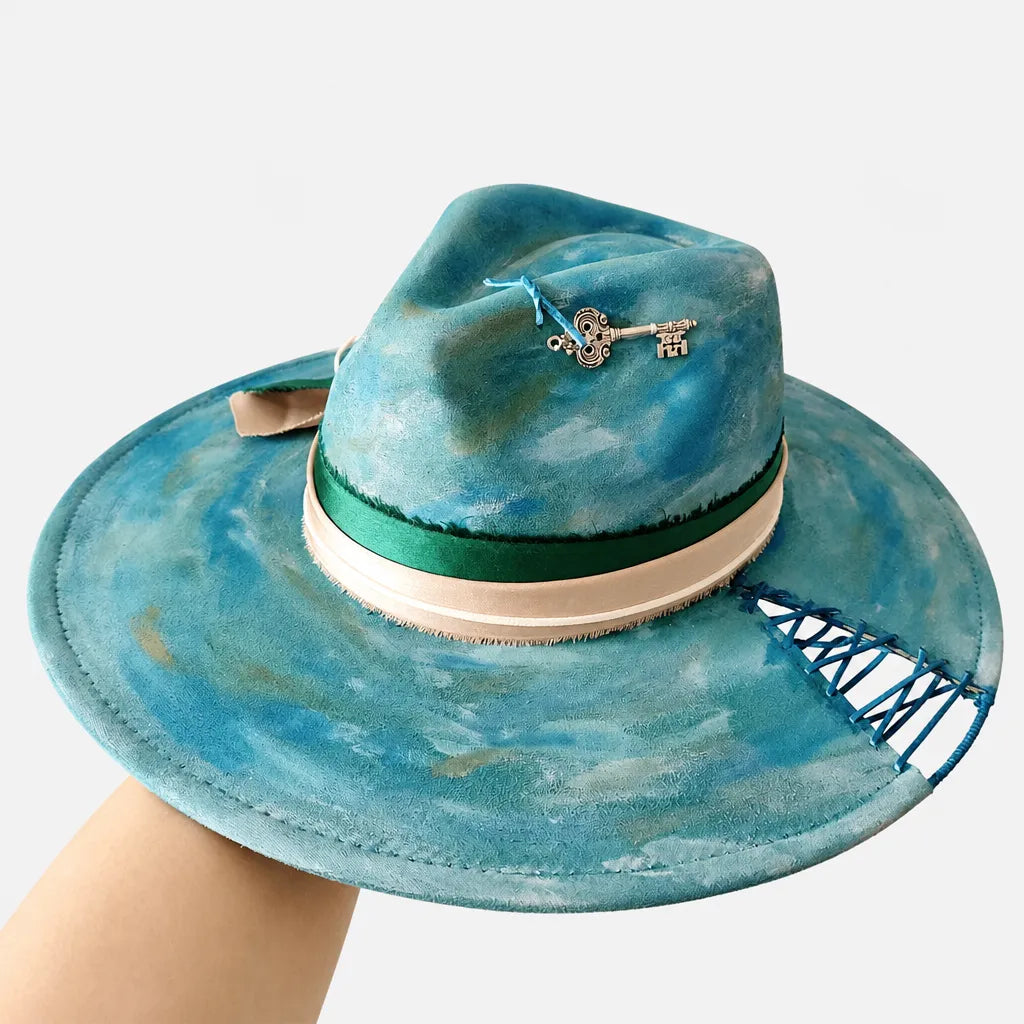 Chapeau Plume - Fedora Large Bord Retro Style Jazz et Western