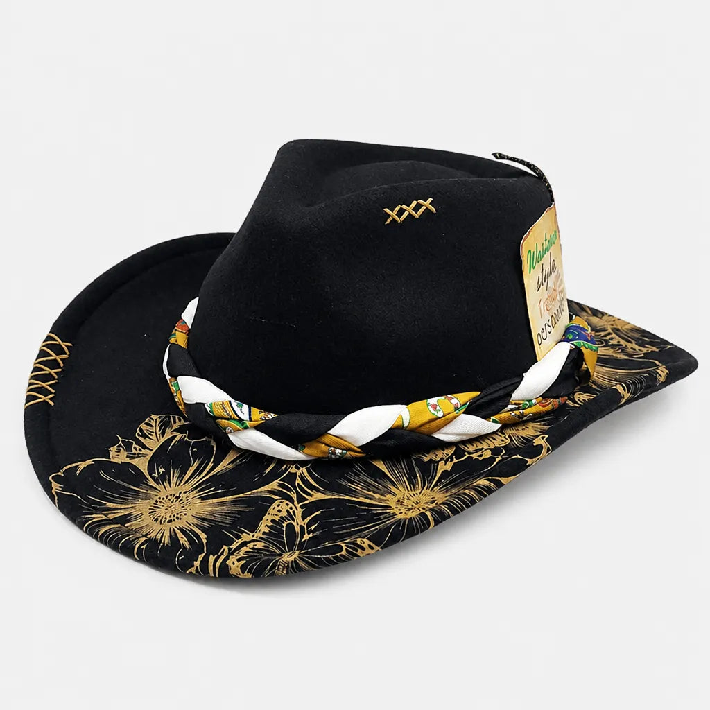 Chapeau Plume - Fedora Large Bord Retro Style Jazz et Western