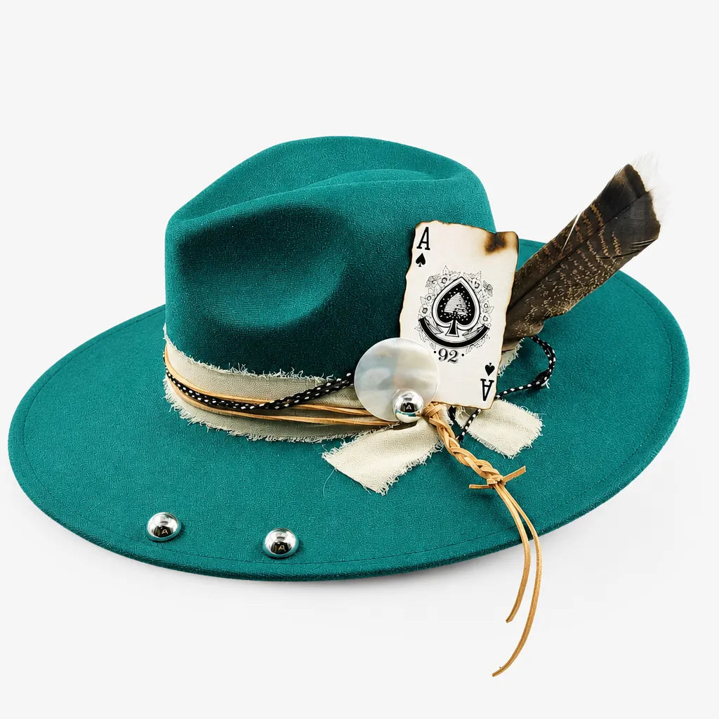 Chapeau Plume - Fedora Large Bord Retro Style Jazz et Western