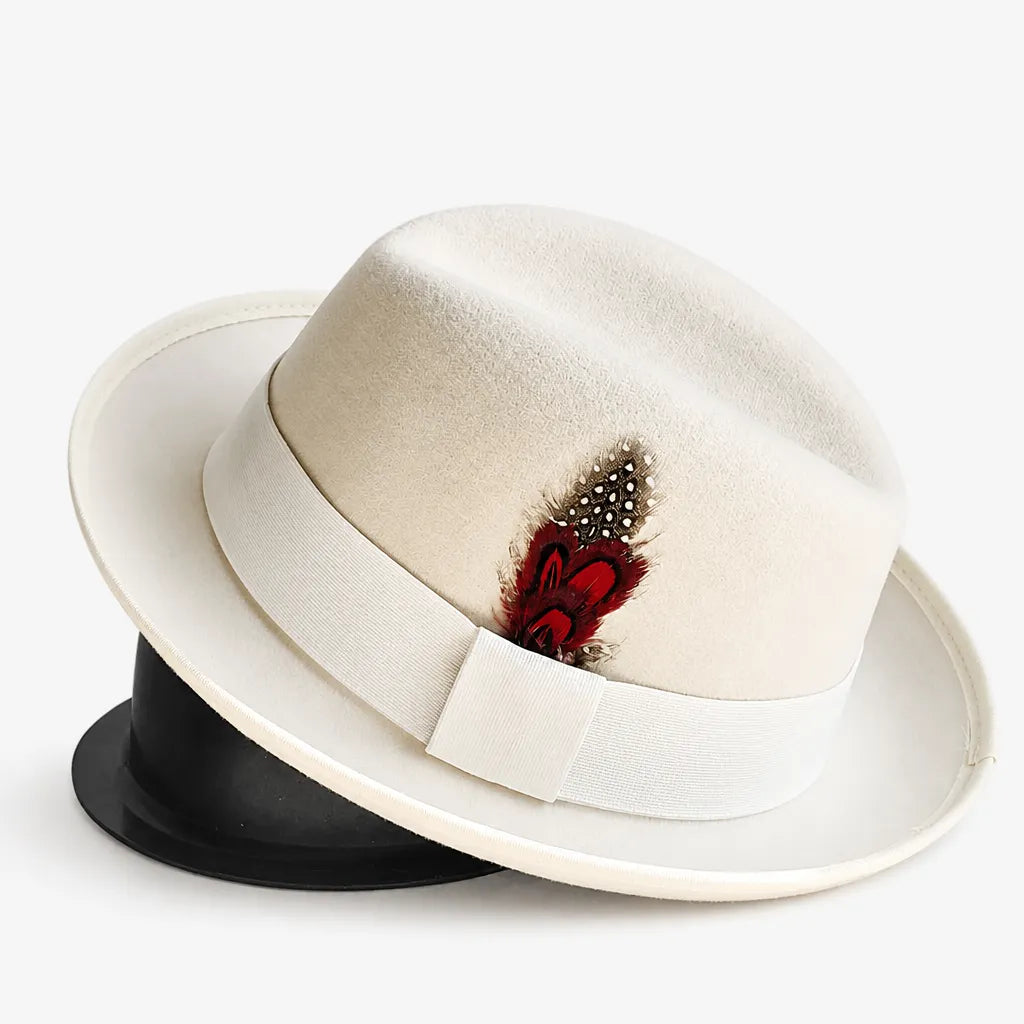 Chapeau Feutre Homme - Plume Style Gentleman Vintage