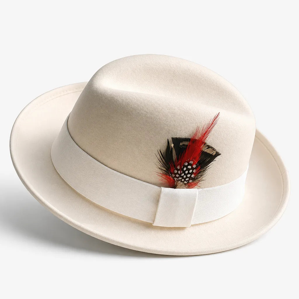 Chapeau Feutre Homme - Plume Style Gentleman Vintage