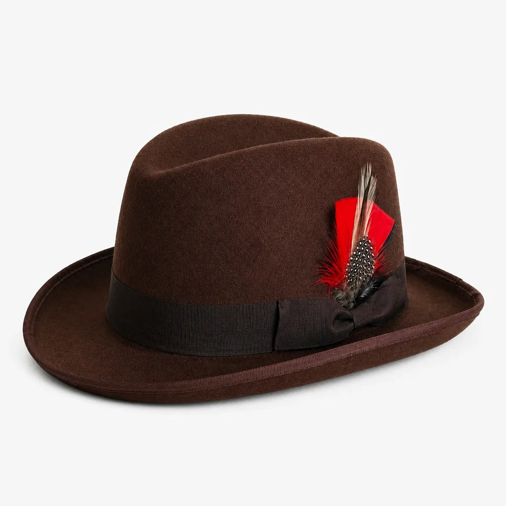 Chapeau Feutre Homme - Plume Style Gentleman Vintage