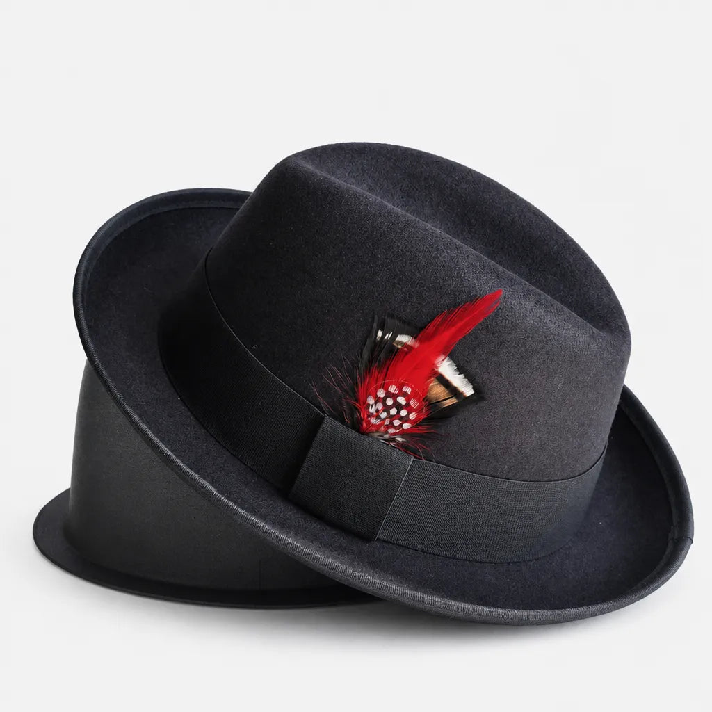 Chapeau Feutre Homme - Plume Style Gentleman Vintage