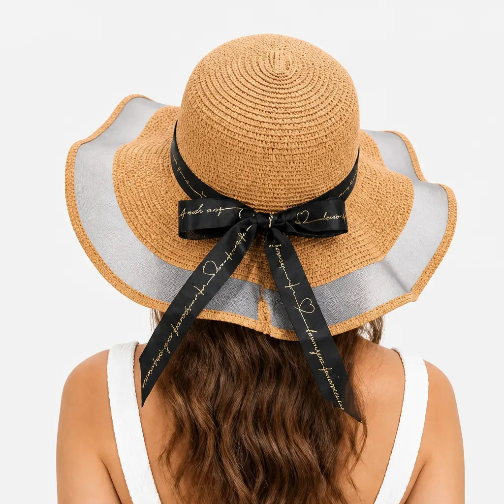 Chapeau de Paille Femme Plage - Floppy Floral Panama