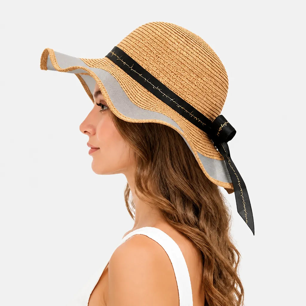 Chapeau de Paille Femme Plage - Floppy Floral Panama