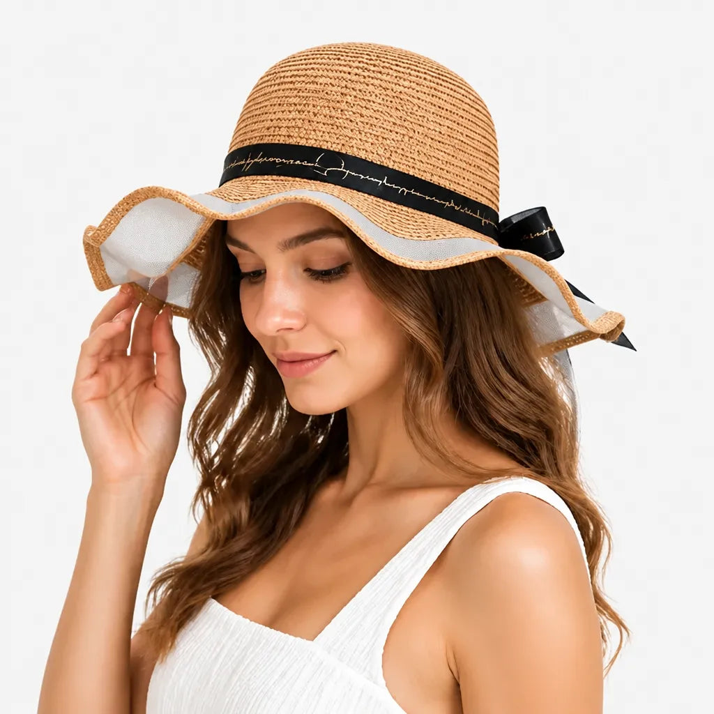 Chapeau de Paille Femme Plage - Floppy Floral Panama