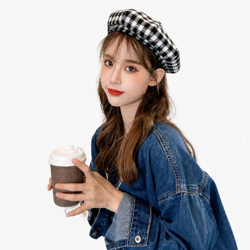 Beret Coton Femme - Petit Beanie Style Coreen Octogonal