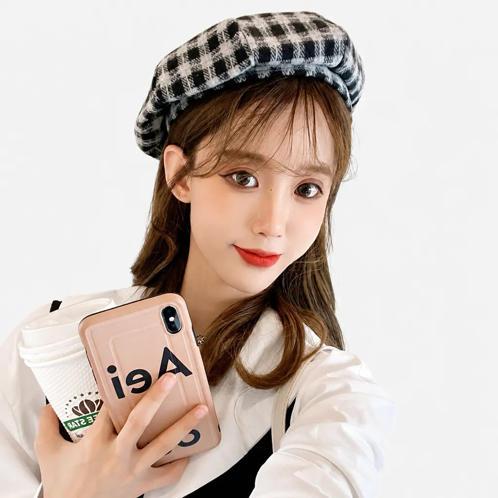 Beret Coton Femme - Petit Beanie Style Coreen Octogonal