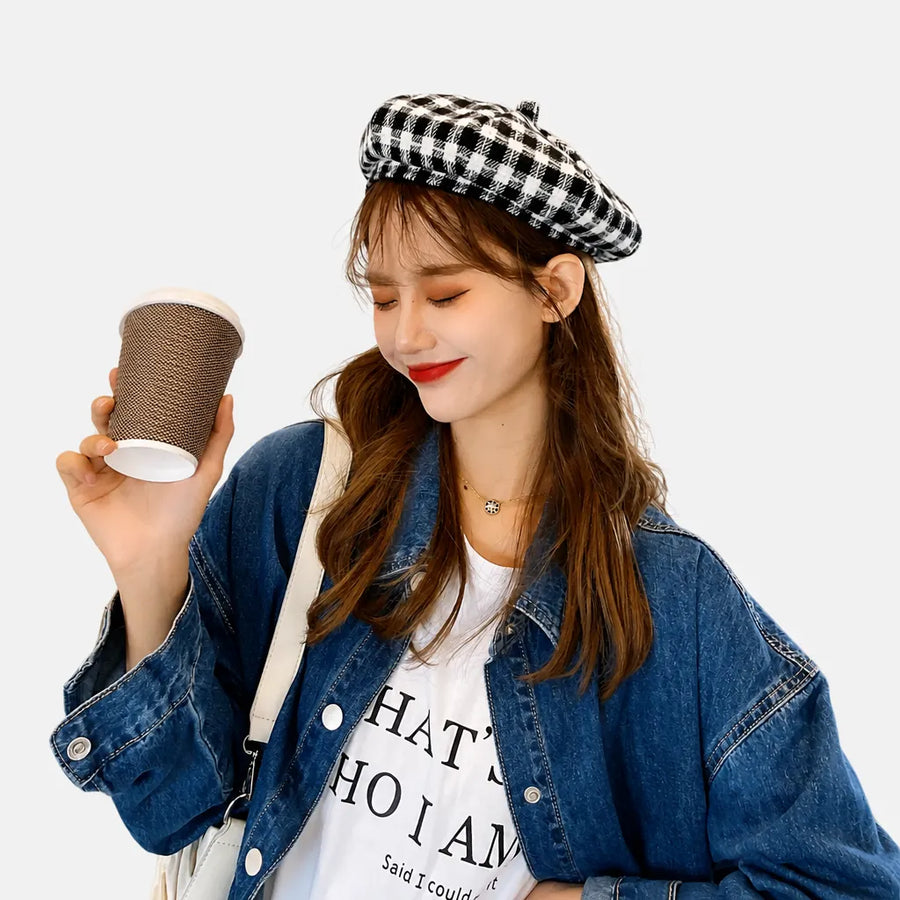 Beret Coton Femme - Petit Beanie Style Coreen Octogonal