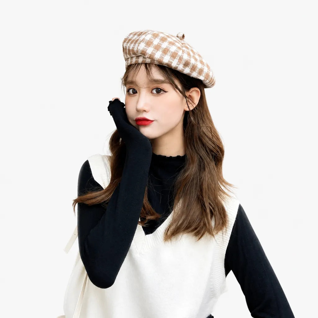 Beret Coton Femme - Petit Beanie Style Coreen Octogonal