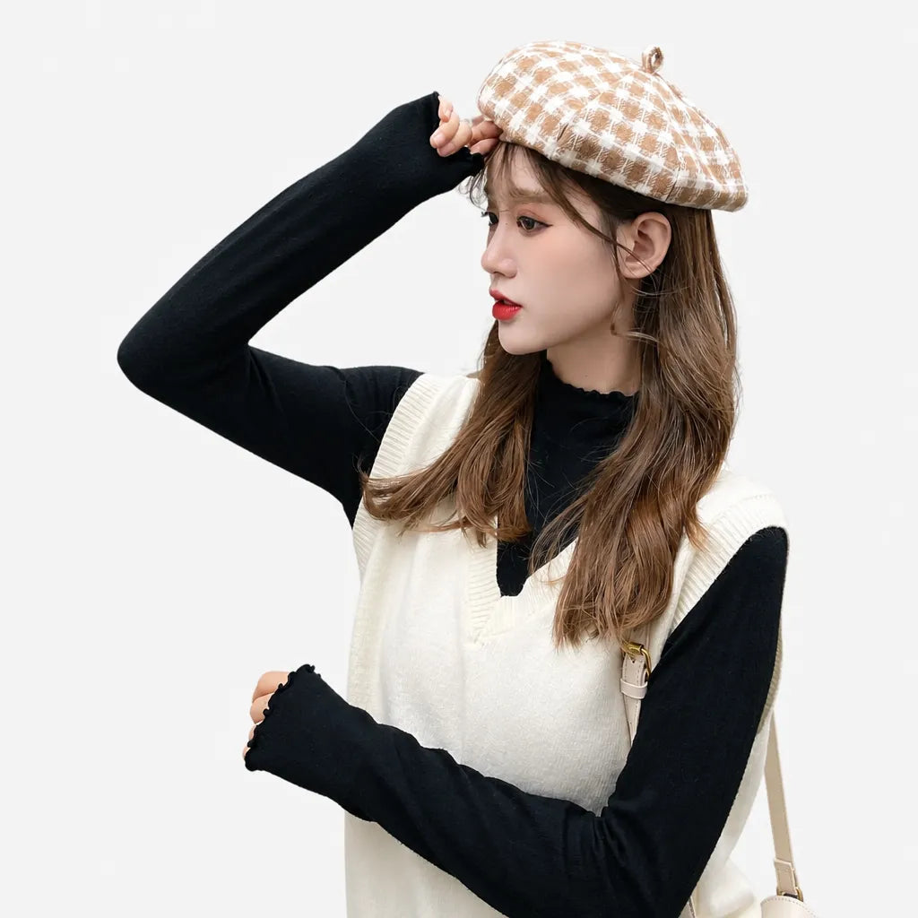 Beret Coton Femme - Petit Beanie Style Coreen Octogonal