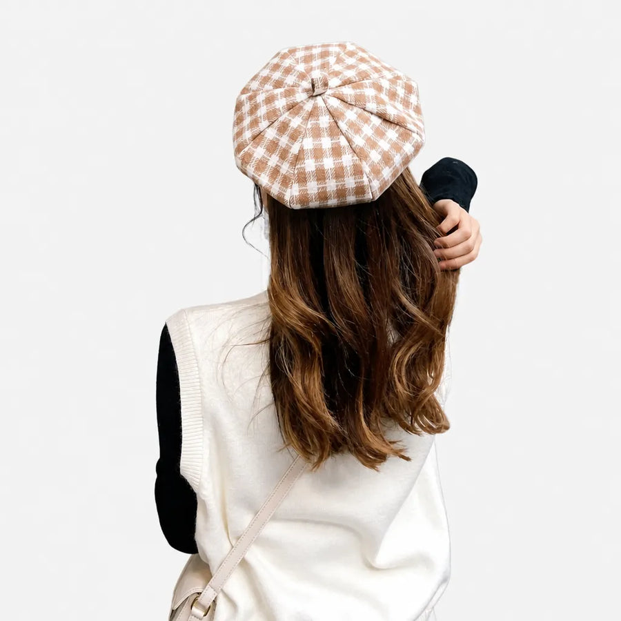 Beret Coton Femme - Petit Beanie Style Coreen Octogonal