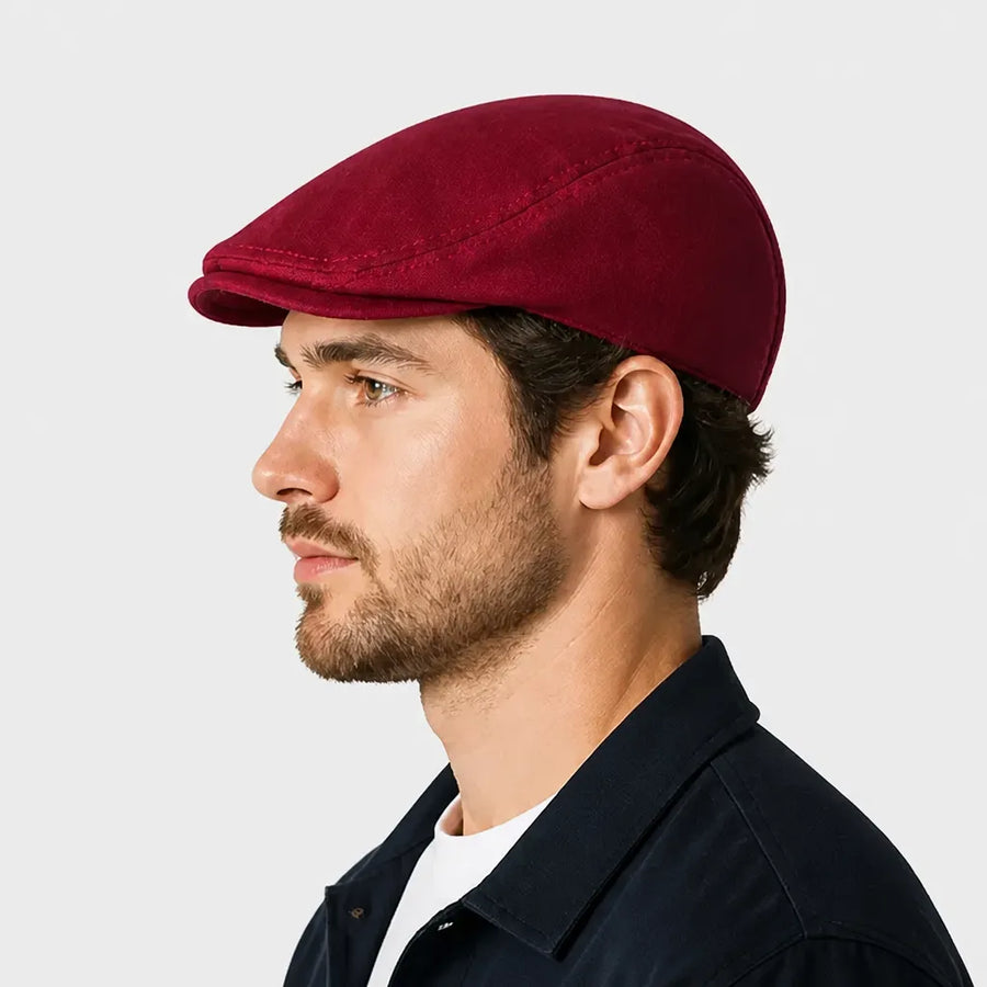 Beret Casquette Plate Homme - Style Artiste avec Doublure Satinee