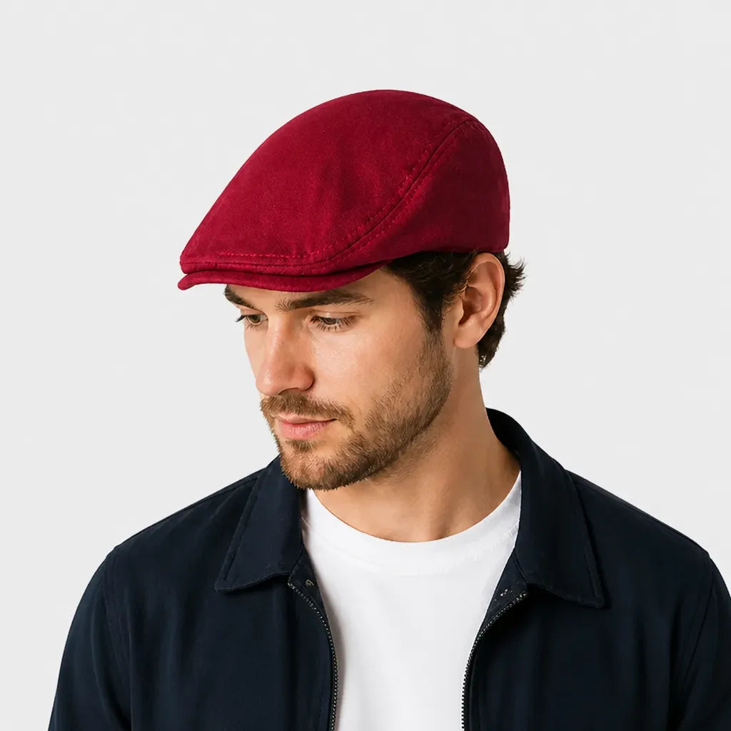 Beret Casquette Plate Homme - Style Artiste avec Doublure Satinee