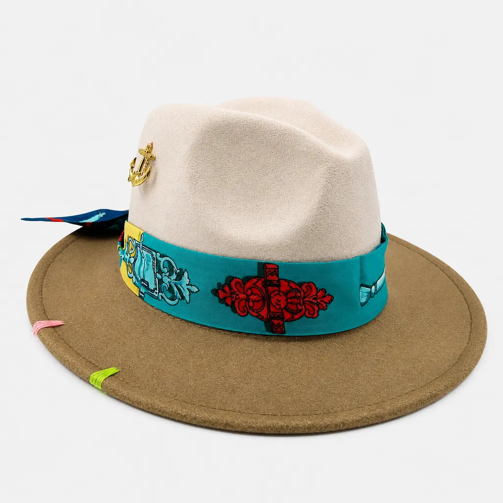 Chapeau Feutre Marron - Fait Main, Panneau Ajustable Unisexe