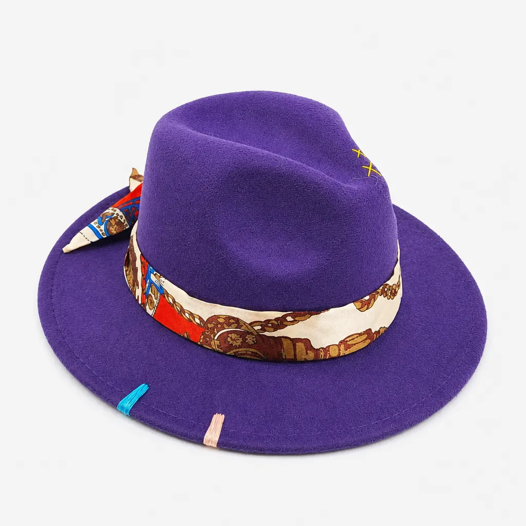 Chapeau Feutre Marron - Fait Main, Panneau Ajustable Unisexe