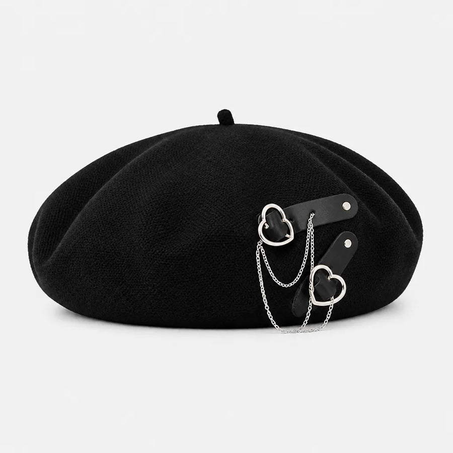 Beret Kawaii - Harajuku avec Chaine et Coeur